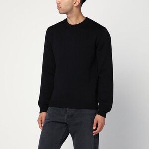 ROBERTO COLLINA Men's Crew Neck Textured Knit Sweater Men BLACK Sweaters &